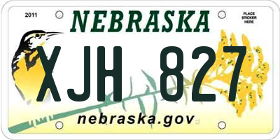 NE license plate XJH827