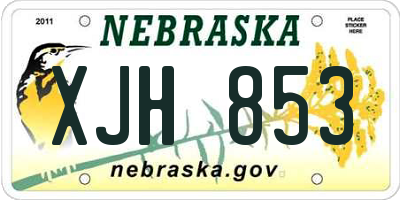 NE license plate XJH853
