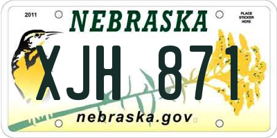 NE license plate XJH871