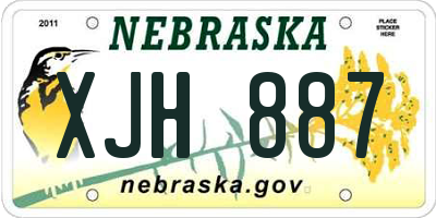NE license plate XJH887