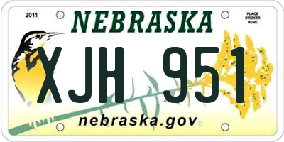 NE license plate XJH951