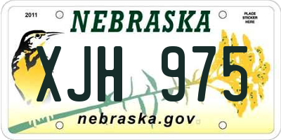 NE license plate XJH975