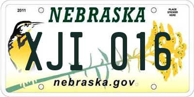 NE license plate XJI016