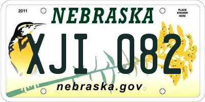 NE license plate XJI082