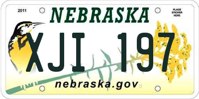 NE license plate XJI197