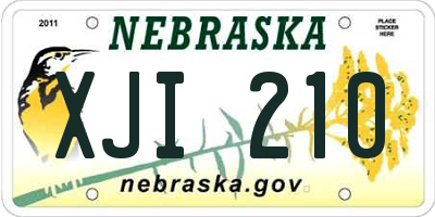 NE license plate XJI210