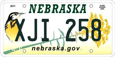 NE license plate XJI258