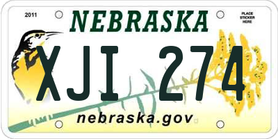 NE license plate XJI274