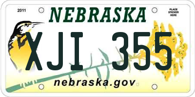 NE license plate XJI355