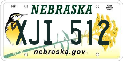 NE license plate XJI512