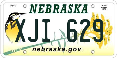 NE license plate XJI629