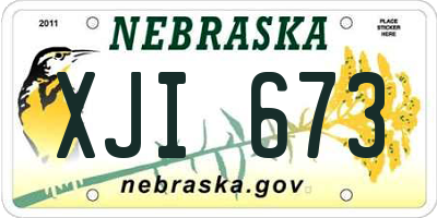 NE license plate XJI673