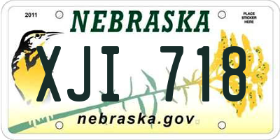 NE license plate XJI718