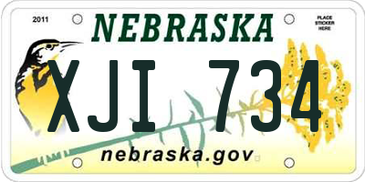 NE license plate XJI734