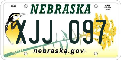NE license plate XJJ097