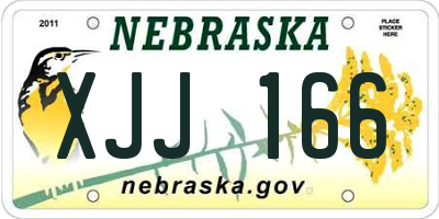 NE license plate XJJ166
