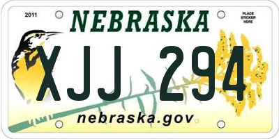 NE license plate XJJ294