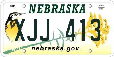 NE license plate XJJ413