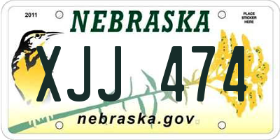 NE license plate XJJ474