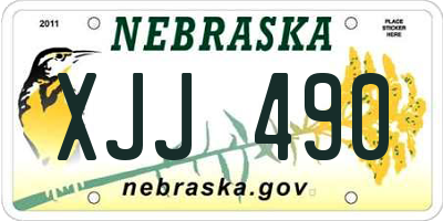 NE license plate XJJ490