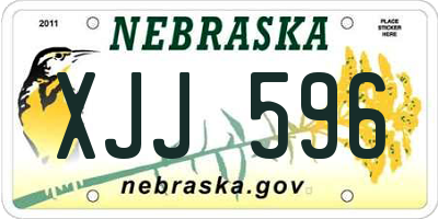 NE license plate XJJ596