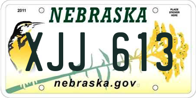NE license plate XJJ613