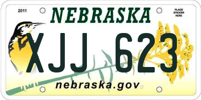 NE license plate XJJ623