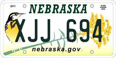 NE license plate XJJ694
