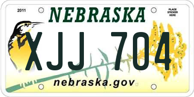 NE license plate XJJ704