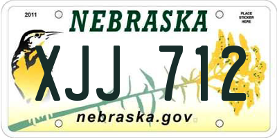 NE license plate XJJ712