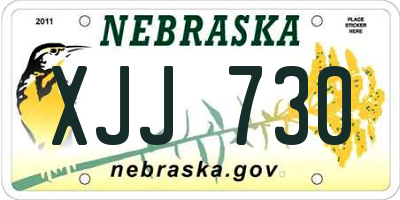 NE license plate XJJ730