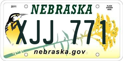 NE license plate XJJ771