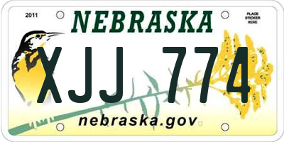 NE license plate XJJ774