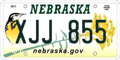 NE license plate XJJ855