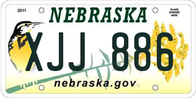 NE license plate XJJ886