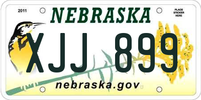 NE license plate XJJ899