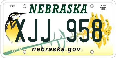 NE license plate XJJ958