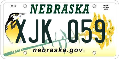 NE license plate XJK059