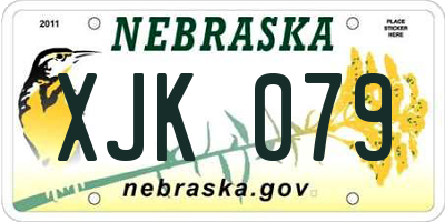 NE license plate XJK079