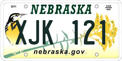 NE license plate XJK121