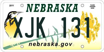 NE license plate XJK131