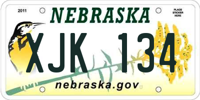 NE license plate XJK134