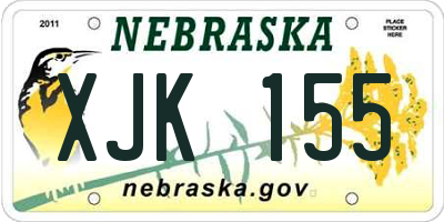NE license plate XJK155