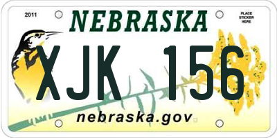 NE license plate XJK156