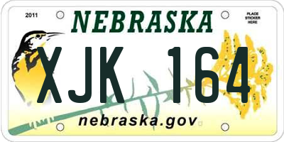 NE license plate XJK164