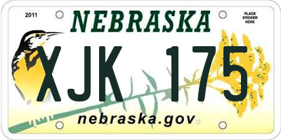 NE license plate XJK175
