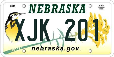 NE license plate XJK201
