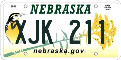 NE license plate XJK211