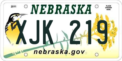 NE license plate XJK219