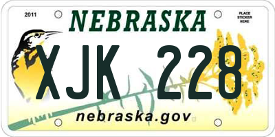 NE license plate XJK228